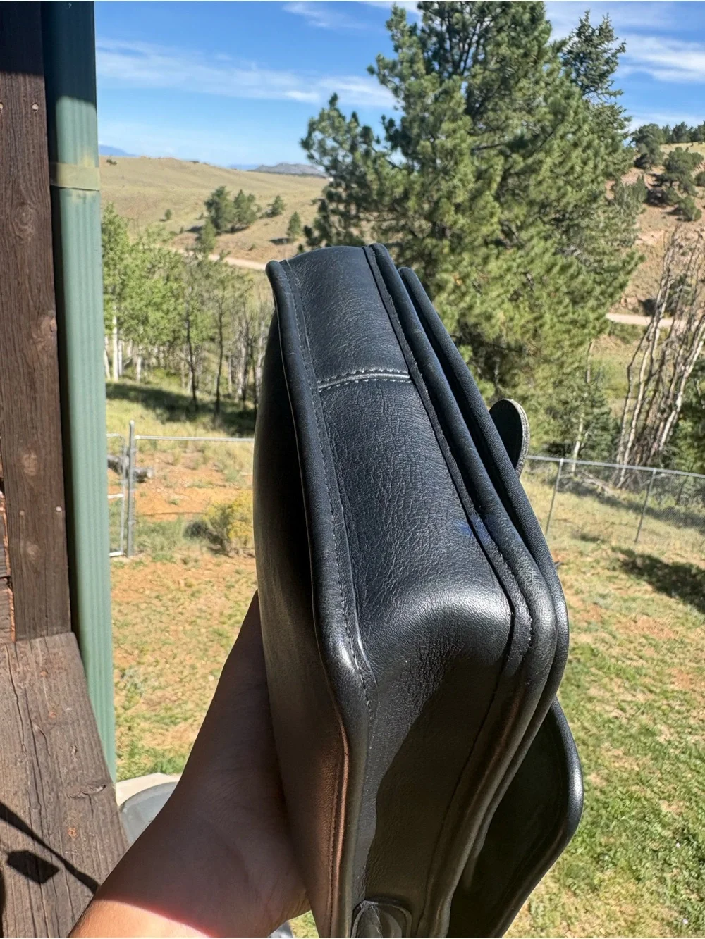 RARE Coach Forest Green Vintage Station Bag With Crossbody Strap